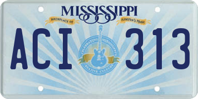 MS license plate ACI313