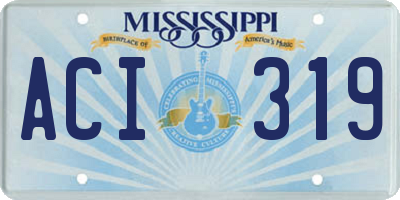 MS license plate ACI319