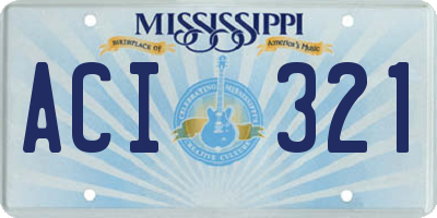 MS license plate ACI321