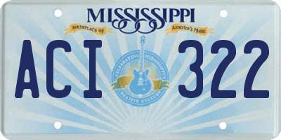 MS license plate ACI322