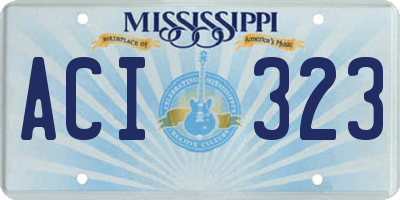 MS license plate ACI323