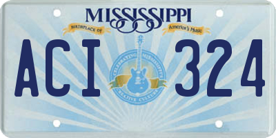 MS license plate ACI324