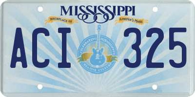 MS license plate ACI325