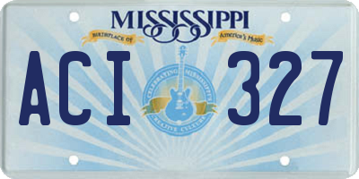 MS license plate ACI327
