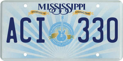 MS license plate ACI330
