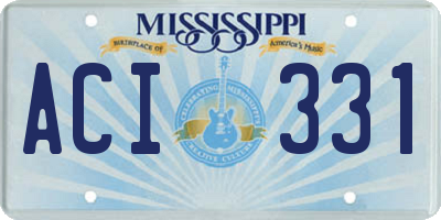 MS license plate ACI331