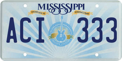 MS license plate ACI333