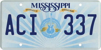 MS license plate ACI337