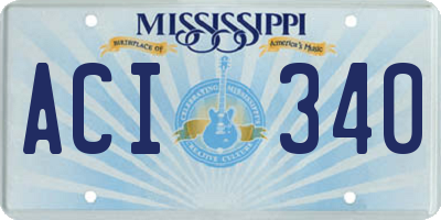 MS license plate ACI340