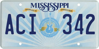 MS license plate ACI342