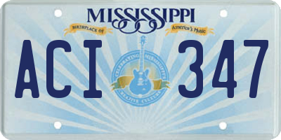 MS license plate ACI347