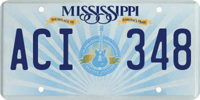 MS license plate ACI348