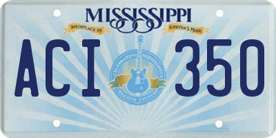 MS license plate ACI350