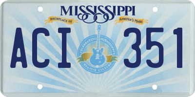 MS license plate ACI351