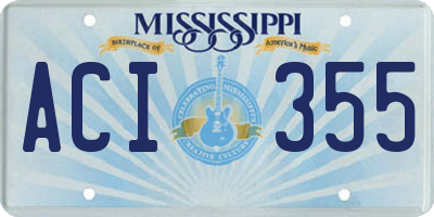 MS license plate ACI355