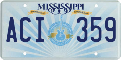 MS license plate ACI359