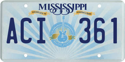 MS license plate ACI361