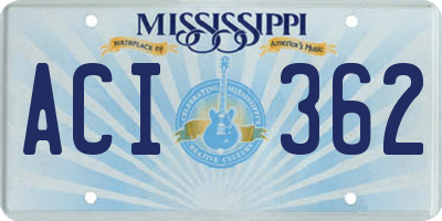 MS license plate ACI362