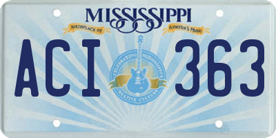MS license plate ACI363