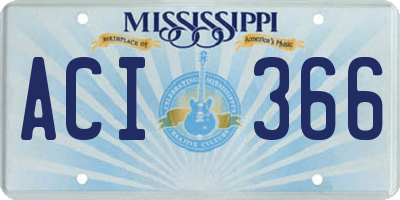 MS license plate ACI366