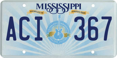 MS license plate ACI367
