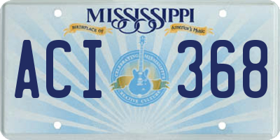MS license plate ACI368