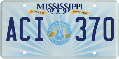 MS license plate ACI370