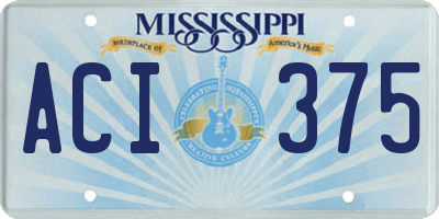 MS license plate ACI375