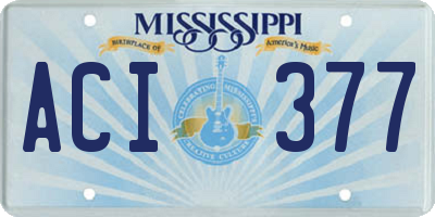 MS license plate ACI377