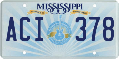 MS license plate ACI378