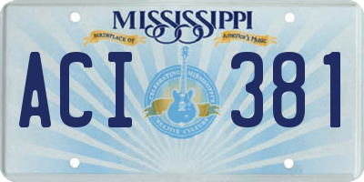 MS license plate ACI381