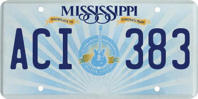 MS license plate ACI383