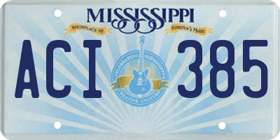 MS license plate ACI385