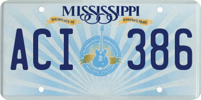 MS license plate ACI386