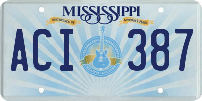 MS license plate ACI387