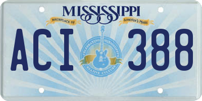 MS license plate ACI388