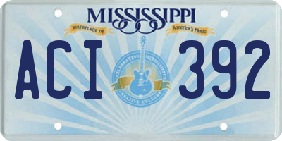 MS license plate ACI392