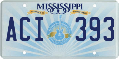 MS license plate ACI393