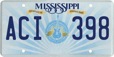 MS license plate ACI398