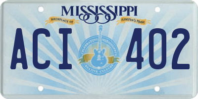 MS license plate ACI402