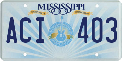 MS license plate ACI403