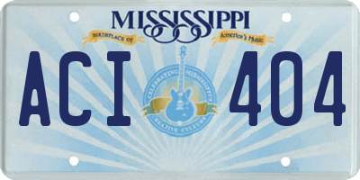 MS license plate ACI404