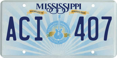 MS license plate ACI407
