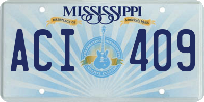 MS license plate ACI409