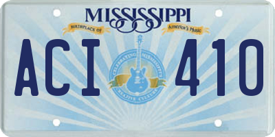 MS license plate ACI410