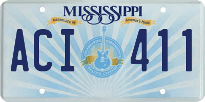 MS license plate ACI411