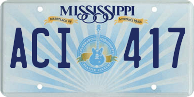 MS license plate ACI417