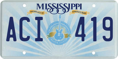 MS license plate ACI419