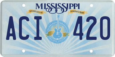 MS license plate ACI420