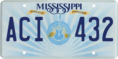 MS license plate ACI432